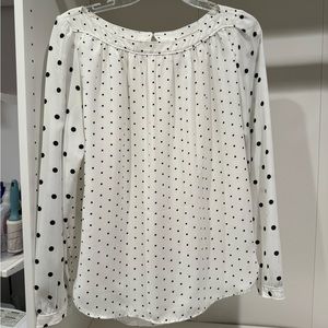 ann taylor loft polka dot blouse